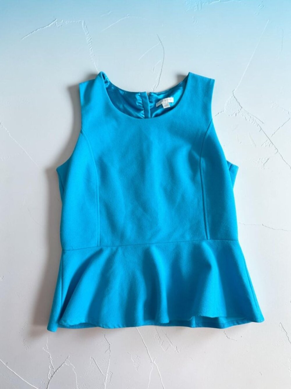 NEW YORK & COMPANY Blue Peplum Dress Tank Top Size Large